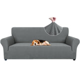 1 x RAW Customer Returns Ystyle sofa cover 3 seater with armrest, stretch sofa cover non-slip, modern sofa cover for dogs pets, breathable couch cover with elastic bottom, light gray - RRP €36.99