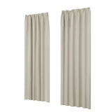 1 x RAW Customer Returns Deconovo opaque curtains with ruffle tape, thermal against cold protection, 220 x 140 cm height x width , cream, set of 2 - RRP €36.97