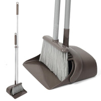 5 x Brand New Jekayla Broom and Dustpan Set with Extendable Long Handle, Upright and Easy Cleaning Combo for Office Lobby in Kitchen Living Room Brown  - RRP €104.5