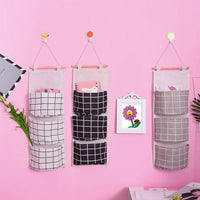 3 x RAW Customer Returns 3Pcs Hanging Storage Bag with 3 Pockets, AUHOTA Premium Fabric Wall Shelf Basket Storage Pouch Organizer for Bedroom Bathroom Kitchen - Waterproof Stylish Black Grey White  - RRP €46.32