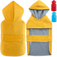 7 x Brand New LeerKing Dog Raincoat with Soft Lining Rain Jacket Waterproof Raincoat Dog for Small, Medium and Large Dogs Length 11 to 71 Yellow 4XL - RRP €254.03