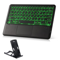 1 x RAW Customer Returns Wireless Bluetooth Keyboard Backlit Illuminated AZERTY Keyboard Office with Mouse Touchpad Compatible with Windows Tablets Android iPad iOS Smart Phones PC Bluetooth Black - RRP €20.4