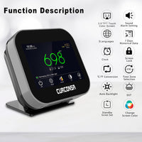 9 x RAW Customer Returns CO2 Meter, CURCONSA 3-in-1 CO2 Meter with Ambient Temperature and Humidity, 400 5000ppm, 2400mAh Rechargeable Lithium Battery, Suitable for Bedroom, Office, Car. - RRP €435.6