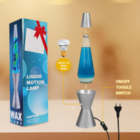 1 x RAW Customer Returns AONESY Lava Lamps for Adults Children 37cm Lava Lamp Lihgt Blue Liquid White Wax Retro Astro Lamp for Home Decoration Beautiful Light Gift for Christmas Birthday Halloween - RRP €36.29