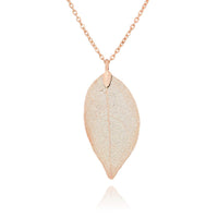 1 x RAW Customer Returns Selia colorful summer trend necklace in leaf look - Elegant floral hanging BOHO pendant chain - Natural colorful beach necklace for women rose gold set  - RRP €32.08