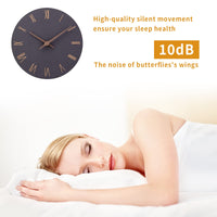 1 x RAW Customer Returns ACCSHINE MDF Wooden Wall Clock Without Ticking Noise Silent Modern 30cm Quartz Large Battery Operated Wall Clock Easy to Read for Room Home Kitchen Bedroom Office School Black Roman Numerals  - RRP €23.99