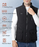 1 x RAW Customer Returns Aunus heated vest, heated jacket for men and women with 11 heating zones, heated vest for men with 3 adjustable temperatures, heating jacket, heat vest with no power bank and battery - RRP €23.18