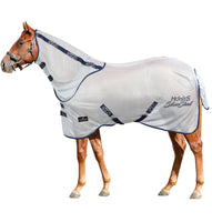 1 x RAW Customer Returns Horses, Silver Sheet Net fly sheet, for the summer season, reflects light and heat, dense mesh against flies and insects, 155 cm - RRP €93.86