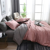 1 x RAW Customer Returns AShanlan bed linen 140x 200 pink grey 100 microfibre plain colours old pink grey reversible bed linen set - 1 duvet cover 140x200 cm pillowcase 70x90 cm zipper - RRP €26.98