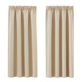 1 x RAW Customer Returns PONY DANCE Blackout Curtain for Rail System Curtains 2-Set H 160 x W 140 cm Short Curtain Opaque Bedroom Curtains Opaque Ruffle Tape, Biscotti Beige - RRP €25.8