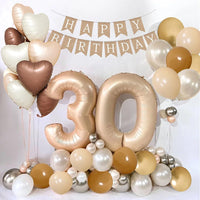 22 x Brand New 18th birthday decoration 18 birthday girl boy balloons beige happy birthday garland birthday decoration 18 heart foil balloon 18 balloon numbers 18 xxl balloons beige gold balloons for birthday - RRP €243.98