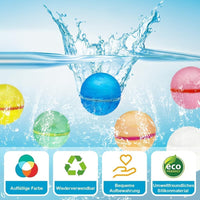 1 x Brand New Pack of 10 self-sealing water bombs, colourful water bombs, reusable pool water bombs, slingshot, self-sealing water bombs, water toys for children and adults - RRP €13.61