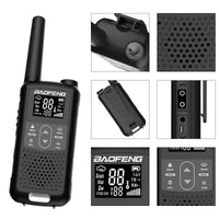 1 x RAW Customer Returns Baofeng GT-22, license-free PMR 446 walkie talkie set, professional radio, up to 3 km range, 16 channels, rechargeable radio with headset 2 pieces  - RRP €29.23