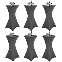 1 x RAW Customer Returns Showgeous set of 6 stretch bar table covers for bistro tables 60-65 cm, covers for bar tables dark grey 60 cm, reinforcement in the foot area, stretch cover dark grey covers for bar tables and bistro tables - RRP €41.99