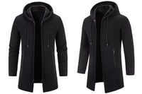 1 x Brand New Shuanghao Men s Hoodie with Hood Pullover Cardigan Sweatshirt - Long Cardigan Leisure Winter Warm Thick Fleece Inside Outdoor Pulliover Knitted Hoodie Jacket for Men Black M - RRP €42.99