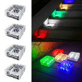 1 x RAW Customer Returns HIQE-FL Set of solar paving stones outdoor lights, 4 pieces of solar stones for outdoor garden, waterproof, 10 x 10 x 5 cm, LED, for outdoors, decoration lights for garden, balcony, path five colors  - RRP €26.71