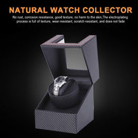 1 x RAW Customer Returns Eyeleaf Automatic Watch Winder Box Leather Acrylic Display Case Quiet Rotation Gift for 1 Watch, Black - RRP €30.3