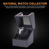 1 x RAW Customer Returns Eyeleaf Automatic Watch Winder Box Leather Acrylic Display Case Quiet Rotation Gift for 1 Watch, Black - RRP €30.3