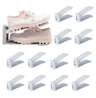 1 x RAW Customer Returns PAIDE P shoe organizer space-saving, non-slip shoes cabinet, shoe rack 3 height adjustable compatible with all types of shoes, shoe stacker adjustable. Pack of 12 white  - RRP €25.72