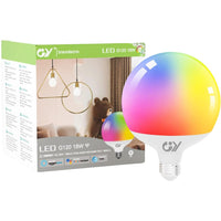 1 x RAW Customer Returns GY Alexa Light Bulb Smart Lamp E27 G120 18W 1800lm, Alexa Accessories WLAN Light Bulb Compatible with Google Home 2.4 GHz, RGB Dimmable Warm White-Cold White and Multi-Color Bulb, 1 Piece - RRP €27.99