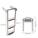 1 x RAW Customer Returns KAOLALI Stainless Steel Marine Ladder 3 Steps Extendable Telescopic Boat Pool Ladder Boats Folding Boarding Ladder Swimming Ladders Load Capacity 180KG - RRP €97.79