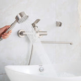 1 x RAW Customer Returns HomeLava Bathtub Faucet Wall Mounted Bathroom Shower Set Bath Mixer with Hand Shower Bathtub Faucet Bathroom Faucets Shower Faucet Brushed Stainless Steel for Shower Bathtub - RRP €85.99