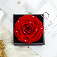 1 x RAW Customer Returns Miofula Eternal Rose Gifts for Women, Preserved Roses with Heart Necklace and Earrings made of 925 Sterling Silver, Rose Gift Box for Mom Wife for Birthday Christmas Valentine s Day Mother s Day - RRP €36.29