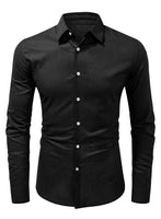 1 x RAW Customer Returns Jolicloth Shirt Men Long Sleeve Cotton and Linen Stand Collar Shirt Men Autumn Business Shirt Regular Fit Black 2XL - RRP €30.24