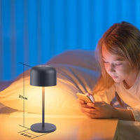 1 x RAW Customer Returns Klighten Dimmable LED Battery Table Lamp Wireless Outdoor, 3000K-6000K 3 Colors Rechargeable Small Table Lamp With Usb-C, Aluminum, Anthracite, IP54, H21cm, Warm White Natural Light Cool Light - RRP €31.78