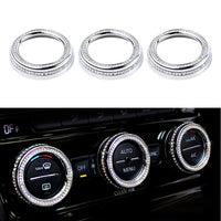 1 x RAW Customer Returns BLINGOOSE for Volkswagen Accessories VW Tiguan Magotan Passat Arteon CC Glitter Air Condition Button Cover Zinc Alloy Crystal Stone Silver Pack of 3 - RRP €18.05