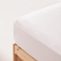 1 x RAW Customer Returns Fitted Bed Sheet 160 x 200 x 30 cm 100 Cotton Breathable Adjustable White - RRP €18.22