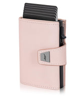 1 x RAW Customer Returns Marc Peter Dublin Pink Nappa Leather Push Slim Wallet - Wallet with coin pocket - RFID protection small mini wallet - thin narrow card holder - Includes gift box - RRP €30.16