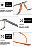 1 x RAW Customer Returns KOOSUFA Progressive Multifocus Anti-Blue Light Reading Glasses Men Women Ultralight TR90 Frame Spring Hinge Computer Glasses Progressive Work Reading Aid Gray Orange, 1.5 - RRP €25.2