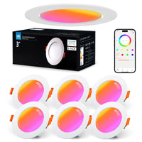 1 x RAW Customer Returns VARICART Alexa LED recessed spotlight 230V RGB, Smart LED spot flat Bluetooth 7W neutral white 5000K, recessed spotlight dimmable colored, ceiling spots music sync APP control, color spots ceiling light, 6Pcs - RRP €44.99