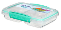 1 x RAW Customer Returns Sistema Pack of 4 Lunch Box Small Split To Go, divided into 2 sections, 350ml, color mint - RRP €26.06