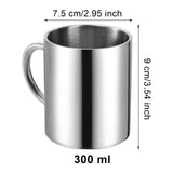 1 x RAW Customer Returns Tebery 4 pieces 300 ml stainless steel coffee mug, coffee cup, double-walled insulated cup, thermal mug set, silver - RRP €20.14