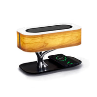 1 x RAW Customer Returns Masdio Bedside Lamp Desk Lamp with Wireless Charger Bluetooth Speaker Touch Lamp for Bedroom Wood Light of Tree  - RRP €145.99