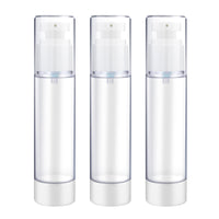 4 x Brand New Abeillo 3 Pieces 50ml Plastic Airless Pump Dispenser Empty Pump Dispenser Cream Travel Dispenser Bottle Pump Bottle Plastic Bottles for Cosmetics Cream Vacuum Cosmetic Container Travel Home Use - RRP €81.6