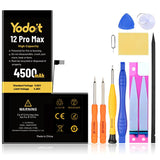 1 x RAW Customer Returns Yodoit 4500mAh Battery for Phone 12 Pro Max, Upgraded High Capacity Replacement Battery 0 Cycles for Model A2342, A2410, A2411, A2412 with Full Repair Tool Kit - RRP €29.48