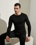 1 x RAW Customer Returns LAPASA Men s 100 Merino Wool Lightweight Thermal Undershirt Long Sleeve Round Neck Base Layer M29 M Black Light  - RRP €42.99