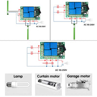 1 x RAW Customer Returns QIACHIP Universal Wireless Remote Control Switch AC 220V 230V 10A 433Mhz 4 Channel RF Relay Receiver with 2 Transmitters for Motor Garage Door Light Electric Curtain - RRP €21.17