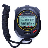 1 x RAW Customer Returns FCXJTU Digital Sports Stopwatch Timer 100 Laps Split Memory Stopwatch Countdown Timer Large Display Waterproof Shockproof with Lanyard for Running Swimming Referee Coach Black - RRP €24.19