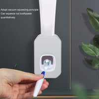 1 x RAW Customer Returns MAGT Automatic Toothpaste Dispenser, Punch-Free Wall Mounted Automatic Toothpaste Squeezer Toothpaste Dispenser for Family Washroom - RRP €12.19