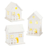 14 x RAW Customer Returns 3 Pieces Luminous Christmas Village, LED Miniature Christmas Houses, Christmas Village with Lights, Wooden Christmas Decorations, Christmas Village with Winter White Warm Light Animated Landscape - RRP €251.86