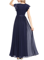 1 x RAW Customer Returns Dressystar Women s Festive Floral Lace Evening Dresses Elegance Floor Length Cocktail Dress Bridesmaid Dress Navy Blue M - RRP €63.52