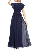 1 x RAW Customer Returns Dressystar Women s Festive Floral Lace Evening Dresses Elegance Floor Length Cocktail Dress Bridesmaid Dress Navy Blue M - RRP €63.52