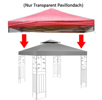 1 x RAW Customer Returns Gazebo 3x3 waterproof, stable, winter-proof, double roof, transparent replacement roof, protective cover, gazebo with fixed roof, for outdoor garden tent, party tent, rain cover, replacement cover - RRP €40.33