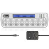 1 x RAW Customer Returns BONAI LCD 18 Slots Universal Battery Charger for AA AAA Ni-MH Ni-CD and 9V Li-Ion Rechargeable Batteries with AC Adapter - RRP €35.99