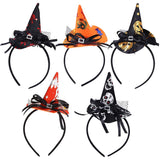 1 x Brand New MEZHEN Hair accessories Halloween witch hat headband skeleton spider headband witch headdress children women headband Halloween party decoration hair band for scary party carnival cosplay accessories pack of 5 - RRP €14.11