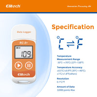 1 x RAW Customer Returns Elitech RC-5 10 Packs USB PDF temperature datalogger upgraded from camera shutter LCD display data recorder 32000 points record capacity 10 packs  - RRP €259.99